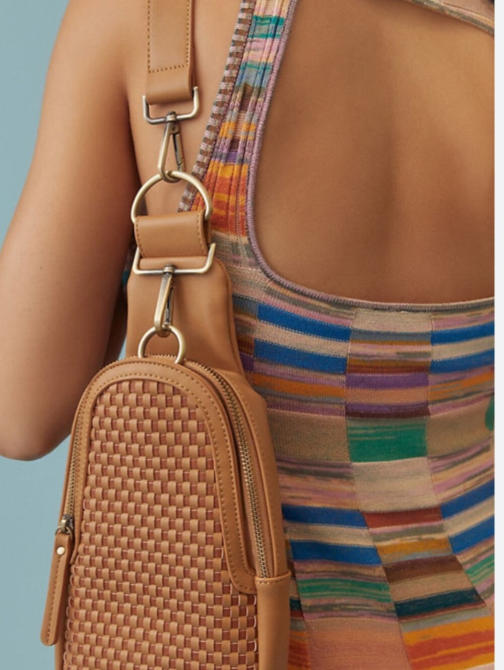 The Urban Originals x Anthropologie Woven Liberty Sling Bag NWOT - Picture 2 of 15